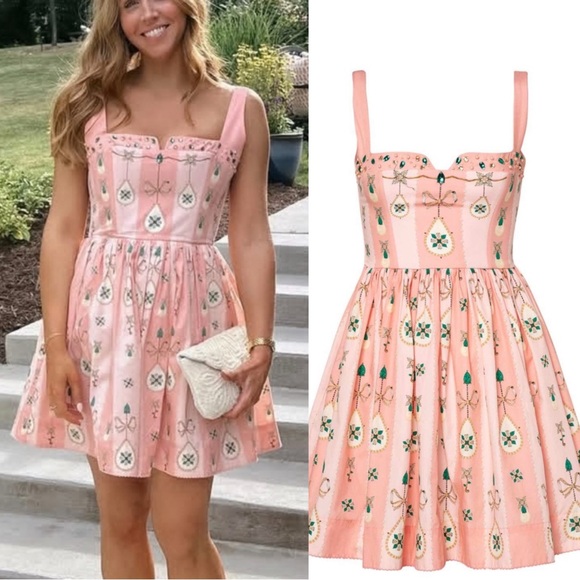 Agua by Agua Bendita Dresses & Skirts - Agua By Agua Bendita Platino Joyeria Embroidered Cotton Mini Dress In Pink